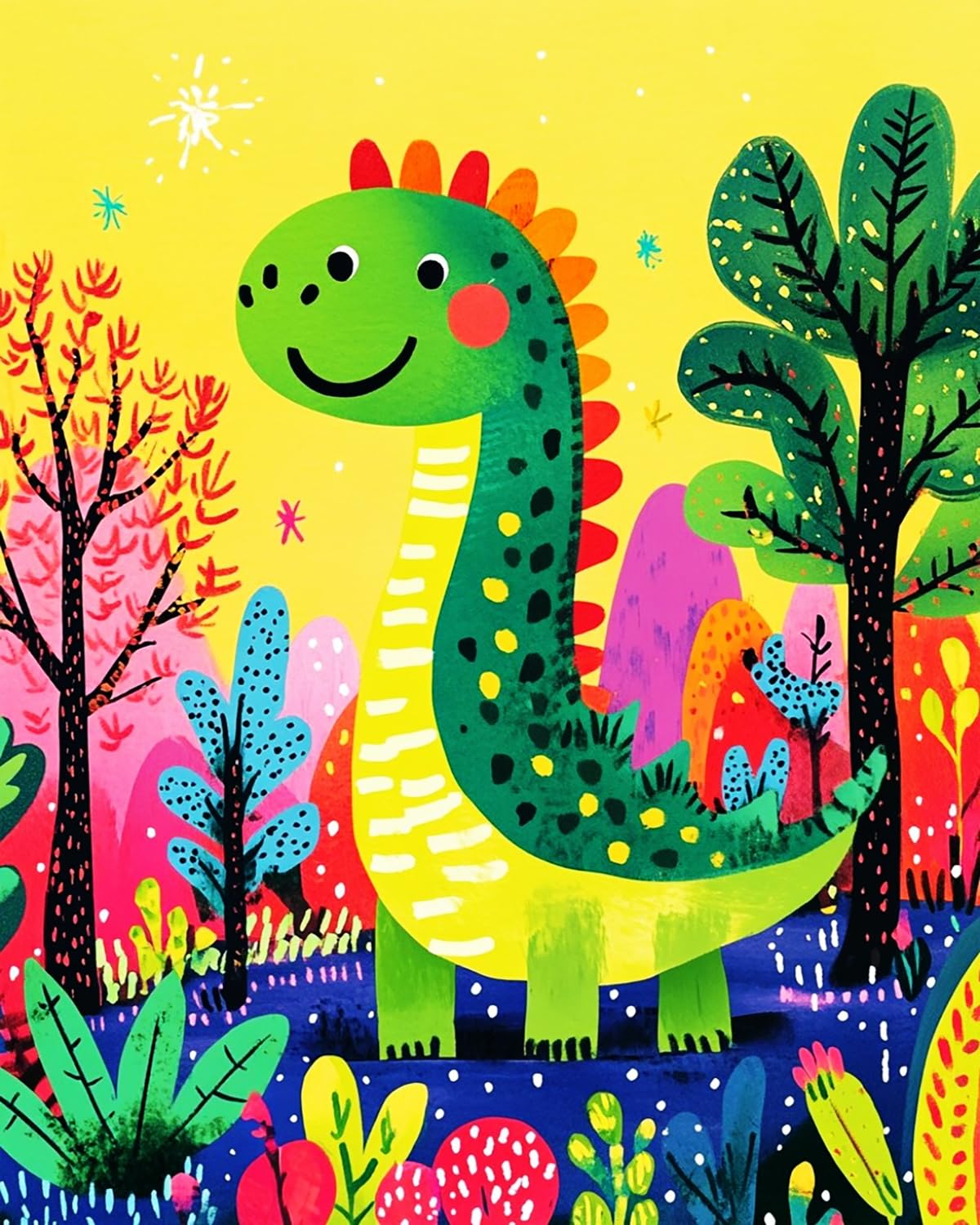 Liubaishi Multicolour Paint By Numbers For Adults, Dinosaur, 40X50 Cm Canvas With Acrylic Paints And Brushes
