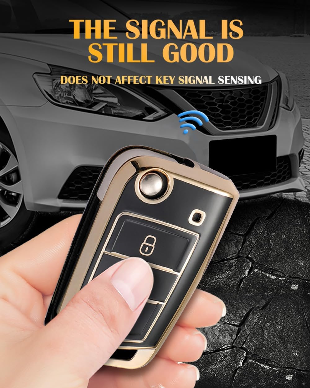 SANRILY Keyless Customized Keychain with Photo 3 Button Flip Key Cover Fit for VW Atlas e-Golf Golf Jetta Polo for Tiguan for Touran L Fit for Volkswagen Keyring Men Women Personalized Gifts Gray-blue