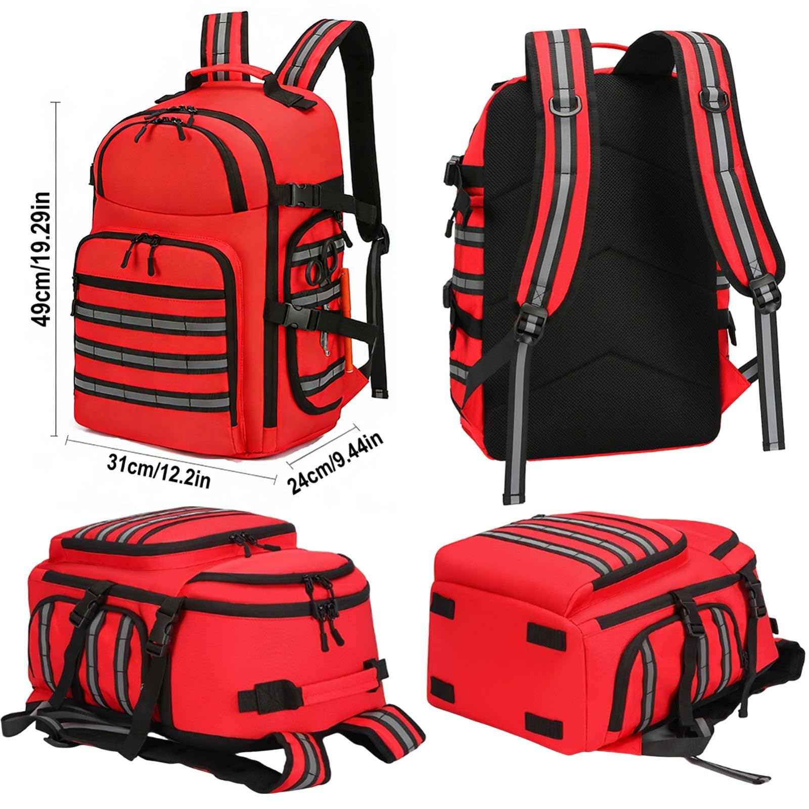 Erste Hilfe Kit Leer Rucksack Medizinischer Notfall Kits-Wasserdicht Verschleißfest Verstellbarer Riemen Atmungsaktiv Rücken Erste Hilfe Tasche für Reisen Haus,Auto,Arbeitsplatz & Outdoor