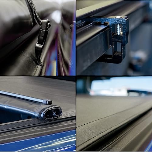 Miniatura 3 de Cubierta suave enrollable para caja de camioneta compatible con Ford Ranger 2019-2022 con caja de 5 pies