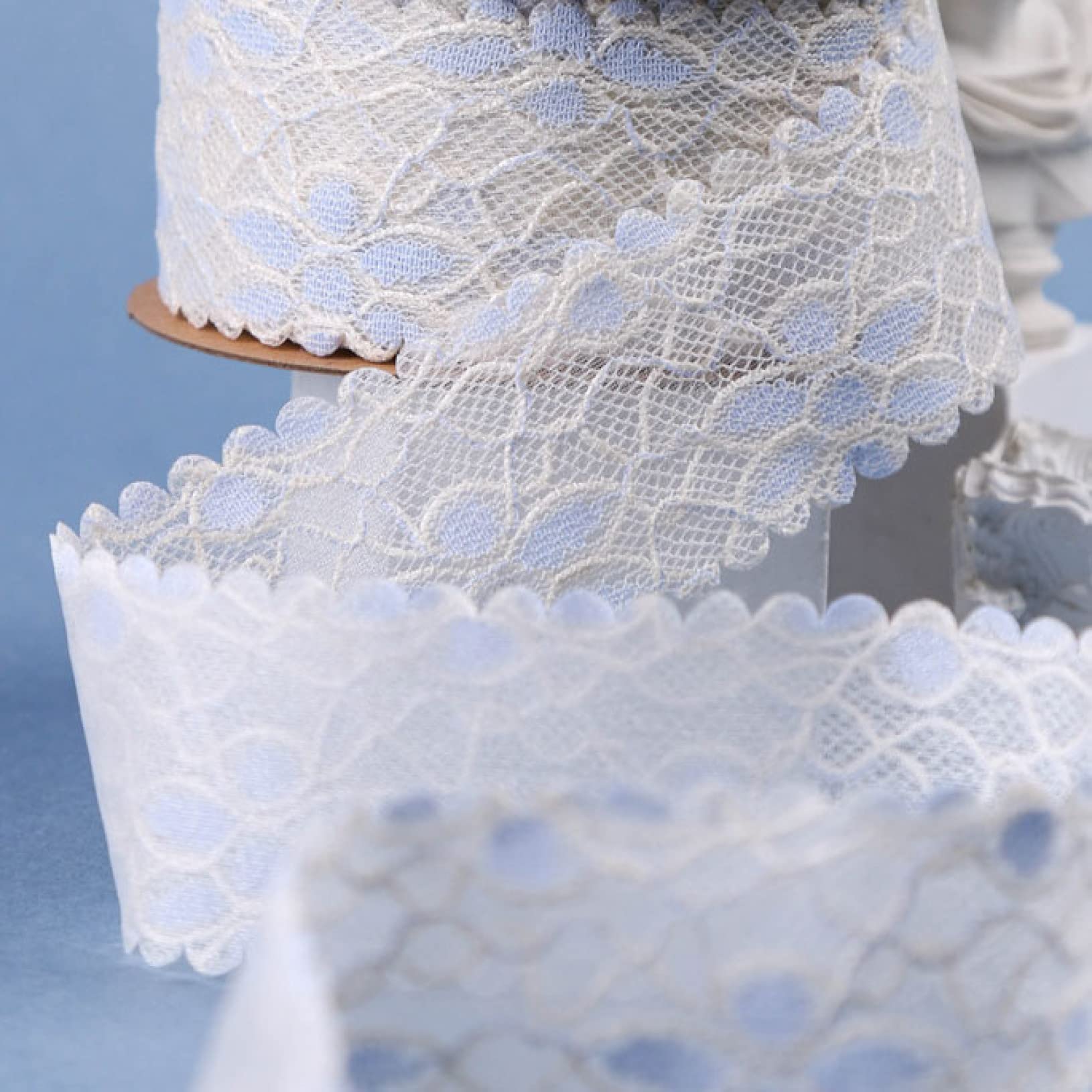 Wykończenie frędzlami Taśmy do haftu 1,5", 10 jardów, wstążki jednostronne, materiały ​​tworzenia kokard, opaski na głowę DIY, szycie(Gray Blue)