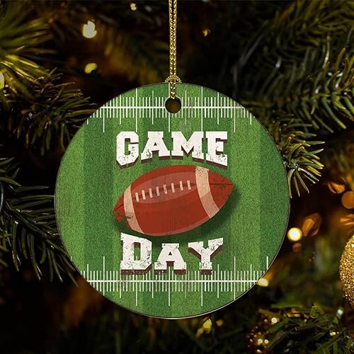 Two-Side Printed Game Day Football Ceramic Christmas Ornament Novelty for Family Friends Kids Football Lover Gifts Christmas Keepsake Pendants Two-Side Printed Game Day Football Ceramic Christmas Ornament Novelty for Family Friends Kids Football Lover Gifts Christmas Keepsake Pendants