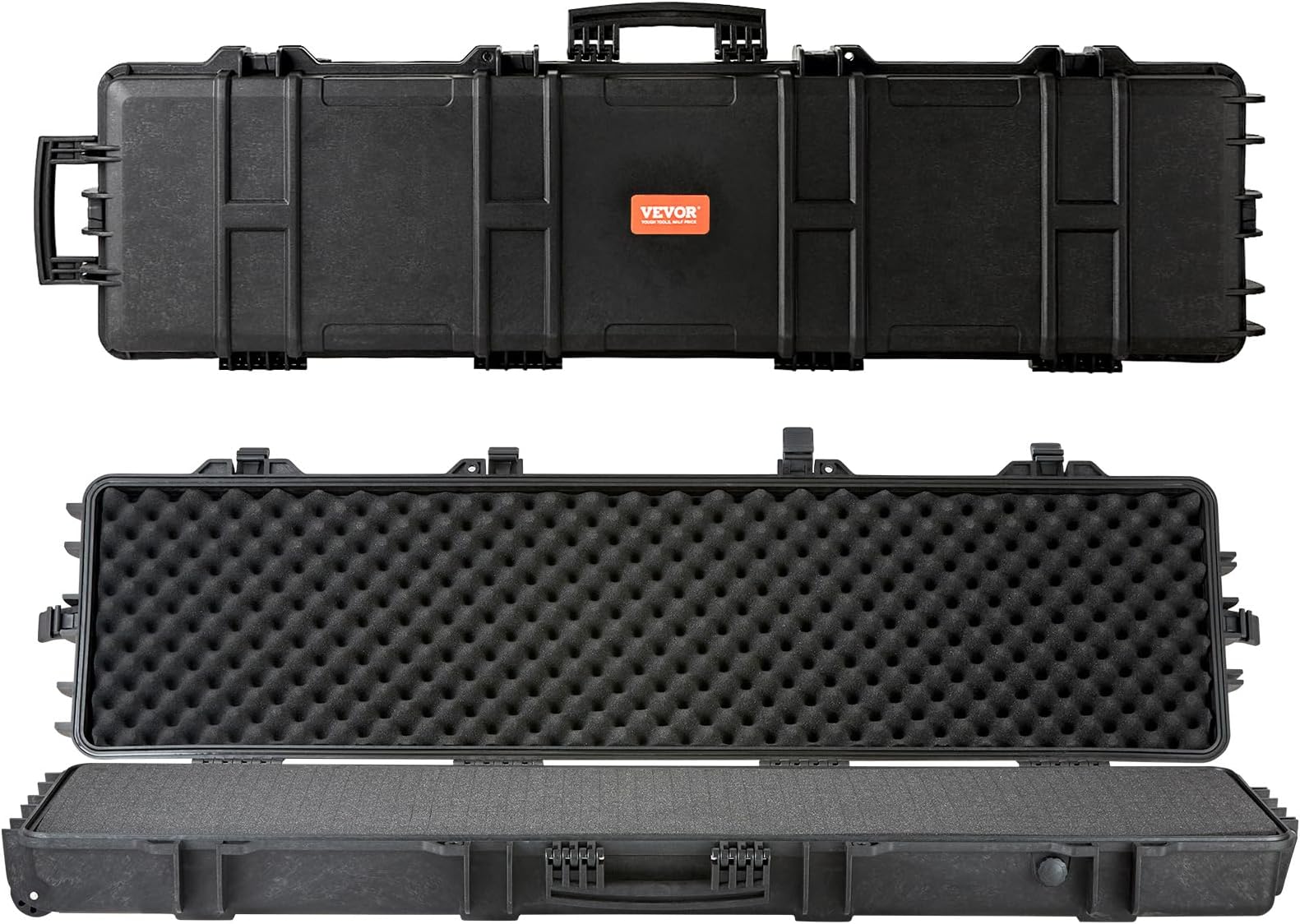 VEVOR Rifle Case, Rifle Hard Case with 3 Layers Fully-protective Foams, lockable Hard Gun Case with Wheels, IP67 Waterproof & Crushproof, for Two Rifles or Shotguns, Airsoft Gun