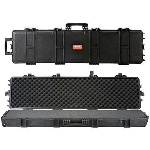 Miniatura 1 de VEVOR Funda rígida para rifle con 3 capas de espumas totalmente protectoras, funda rígida con cerradura de 50 pulgadas con ruedas, IP67 impermeable