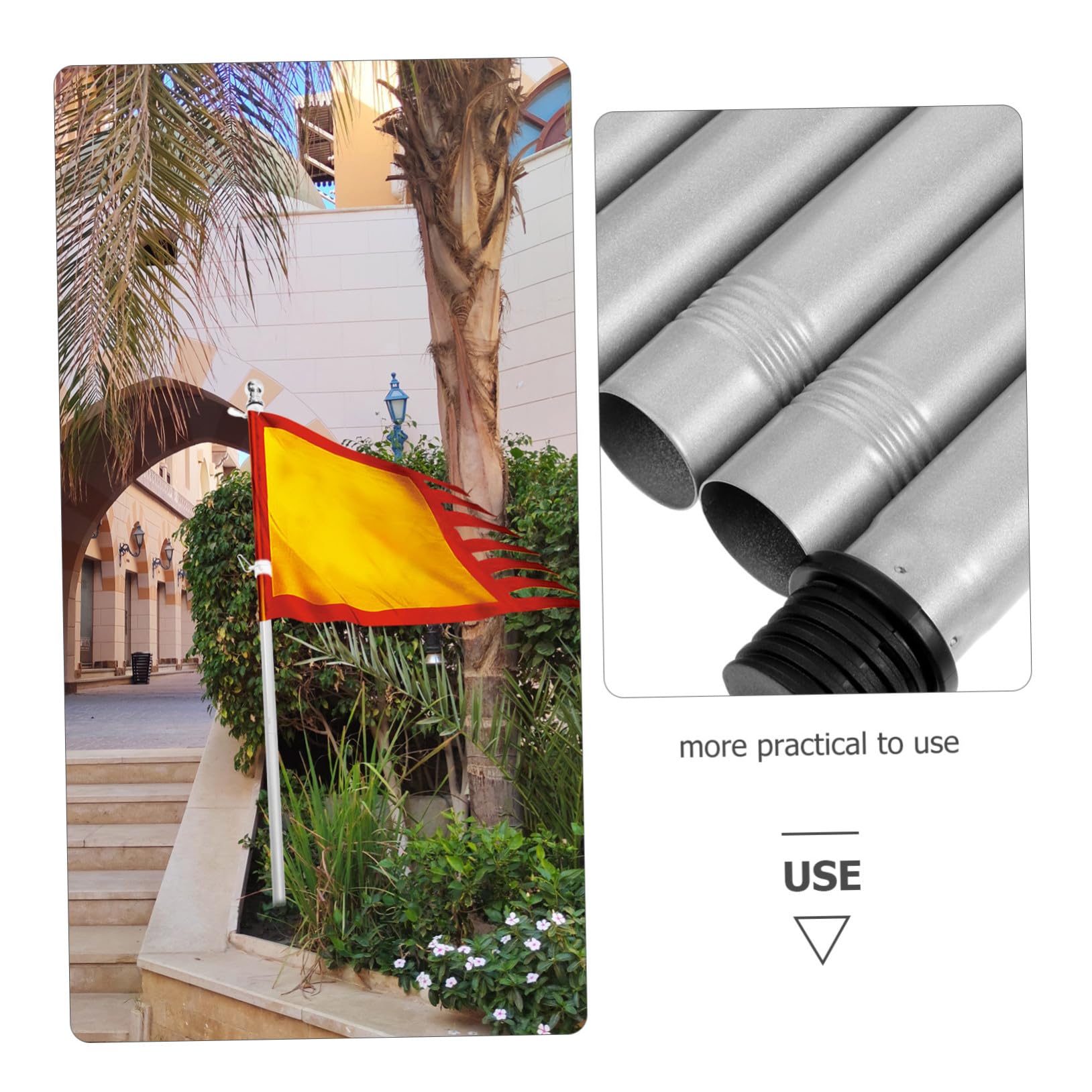 GALPADA Palo de Bandera de Acero Inoxidable Soporte de Rotación para Exteriores de Palos de Bandera para Jardín