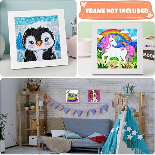 Miniatura 6 de Kits de arte de diamantes 5D para niños principiantes, kits fáciles de artes y manualidades para niños de 8 a 12 años, juego de manualidades de