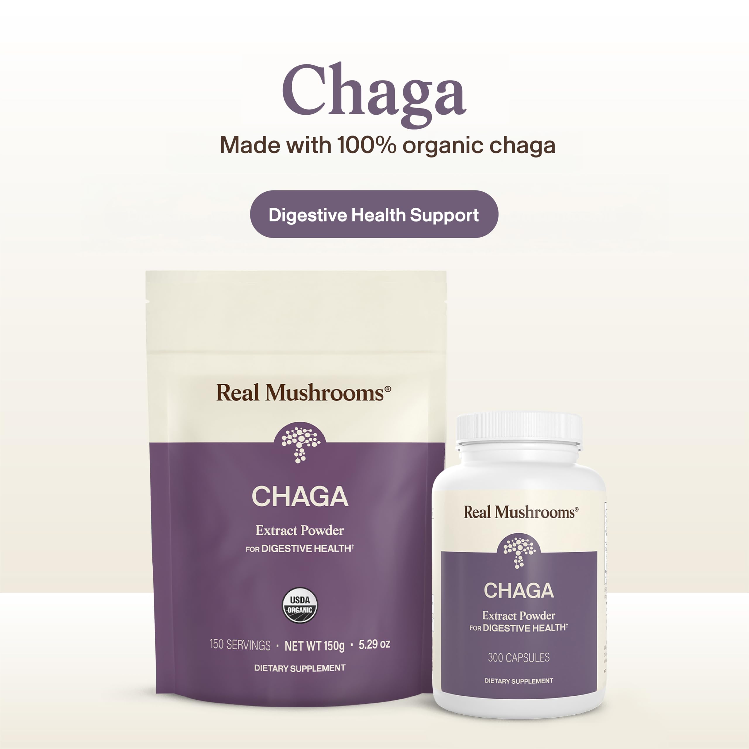 Real Mushrooms Organic Chaga Powder from Fruiting Body, 150 Servings — Amazon image 2