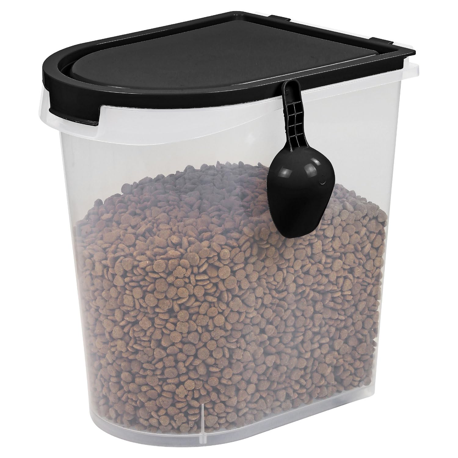 Taylor & Brown 36L Airtight Pet Food Storage Container With Scoop Up to 33 lbs Treats For Pet Dog Cat Animal 15kg Dry Food Dispenser With Casters, Black