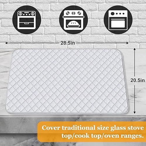 Miniatura 2 de Cowbright Protector de estufa acolchado para estufas de vidrio y cerámica, cubierta de vitrocerámica, protector de placa de cocina de vidrio,