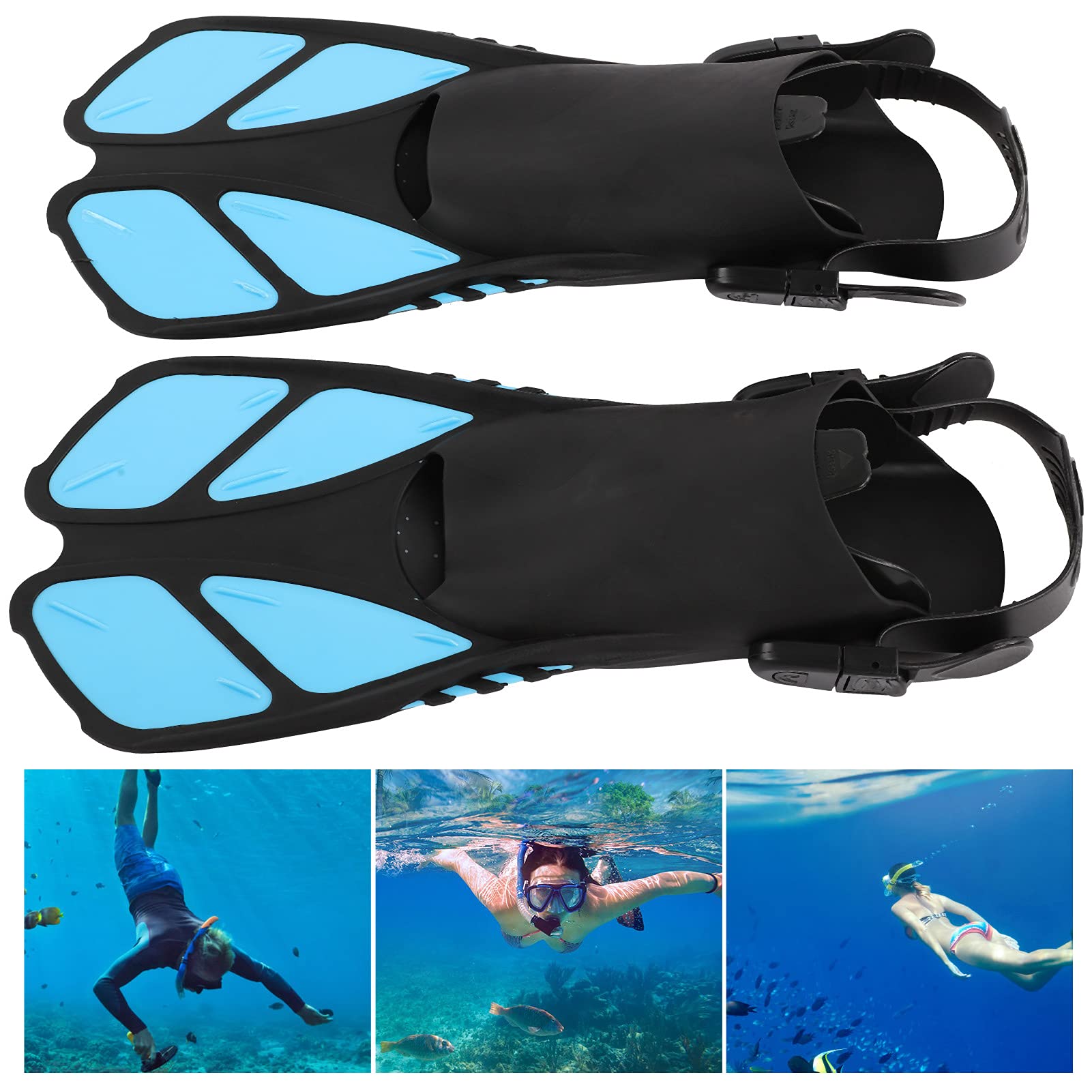 1 para regulowanych płetw do nurkowania Miękkie TPR Długie płetwy do pływania z otwartym piętą do snorkelingu