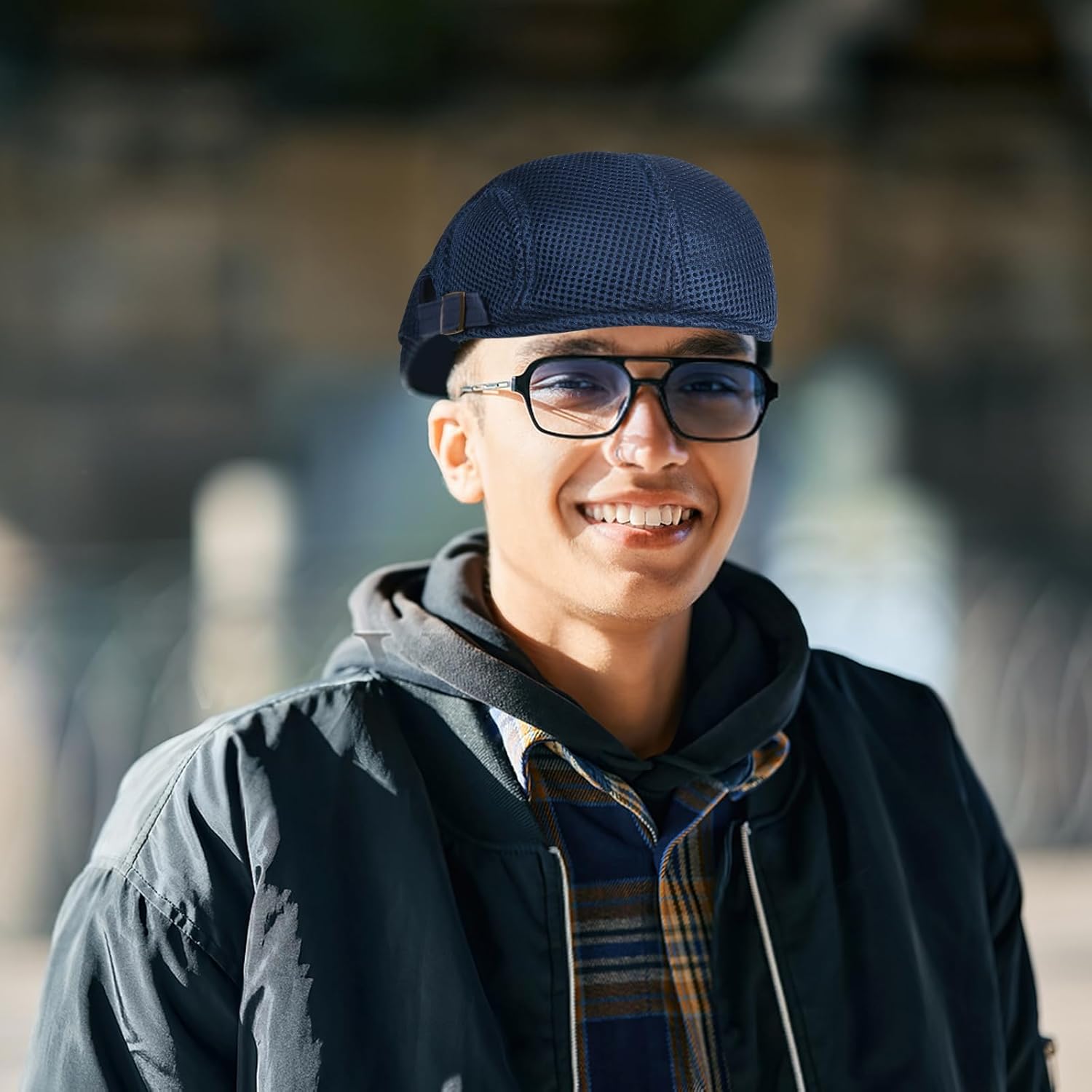 meioro Mens Breathable Mesh Summer Hat Adjustable Flat Cap Newsboy Beret Ivy Cap Irish Cabbie Fishing Hats - Image 2