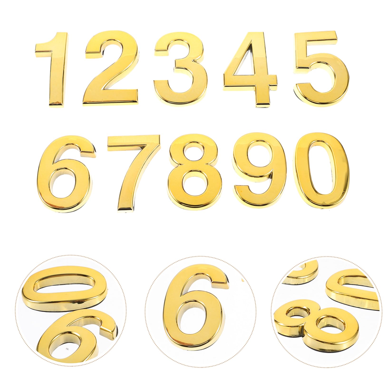 Tofficu 4 Sätze Vielseitige Hausnummern Hausadressennummern Haustürnummern Für Haus Hausadressenschilder Für Hausnummernschild Für Haustürnummern Für Haustür Acryl Golden 10 Stück * 4