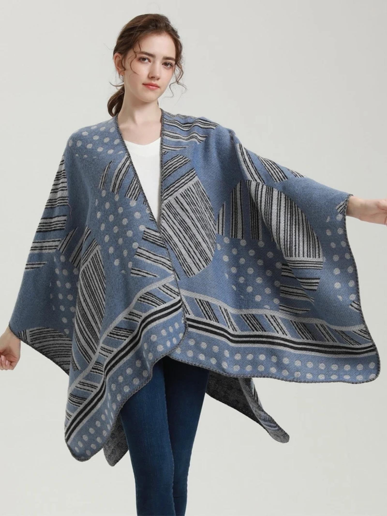 Sciarpa Scialle Invernale Sciarpe Elegante Sciarpa da Donna Invernale Poncho Caldo da Donna Spessa Coperta Avvolgente Scialle