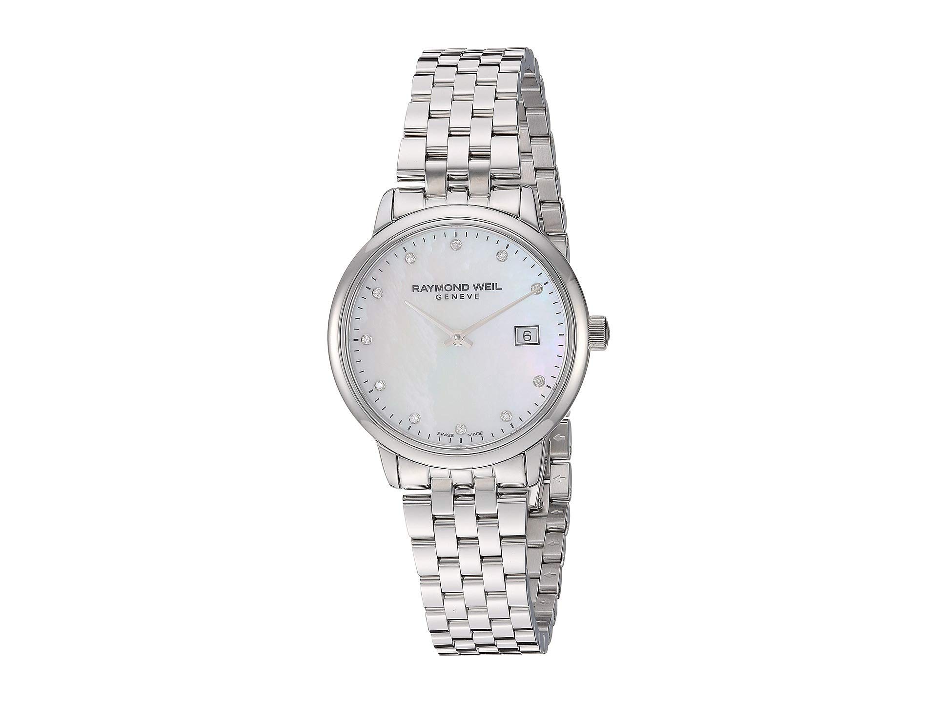 Raymond WeilToccata Women's Watch, Quartz, Mother-of-Pearl with Diamond Indexes, Stainless Steel Bracelet, 29 mm (Model: 5985-ST-97081)