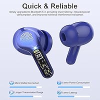 Vista 2 de Wireless Earbuds, Bluetooth 5.4 Headphones HiFi Stereo, Bluetooth Earbuds with ENC Noise Cancelling Mic, IP7 Waterproof in Ear Earphones, 48H, LED