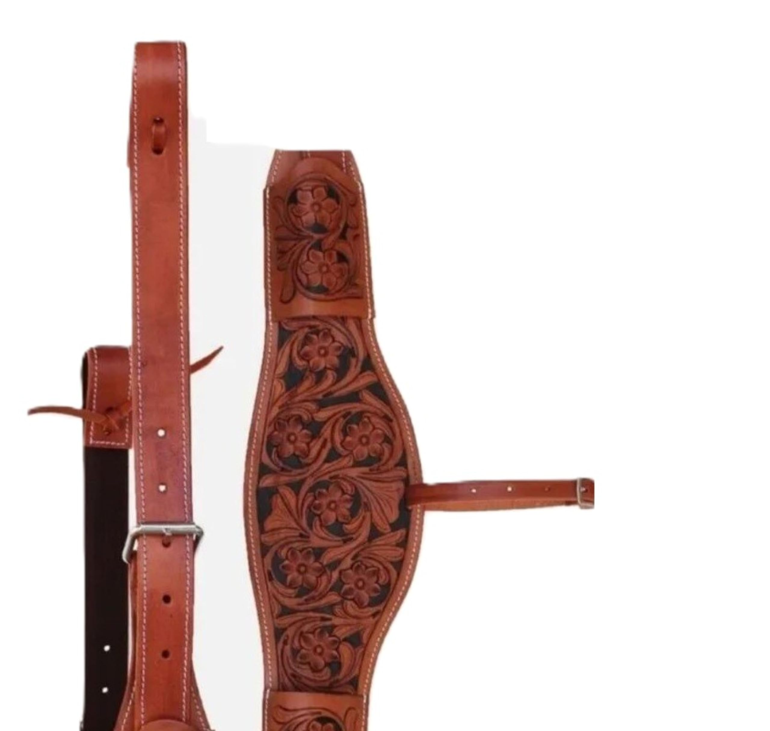 Saddle Fusion Horse Handcrafted Plain Oiled Tan Leather Back Cinch Rear Flank Saddle Cinch 36 inches Long End to End/All Customixation Available