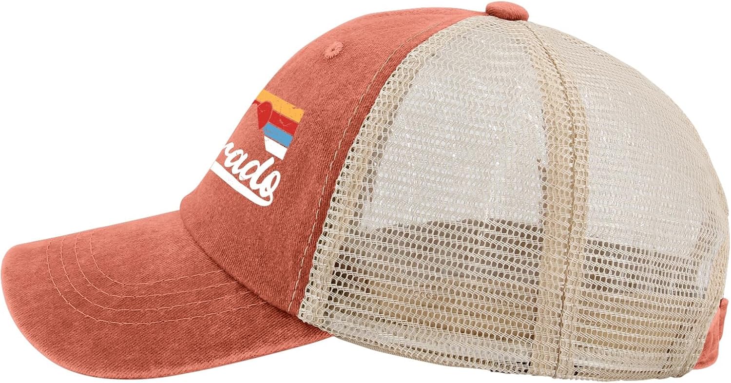 Colorado Mountains Hat Trucker Hat Women Trendy Mesh Hats for Summer - Image 3