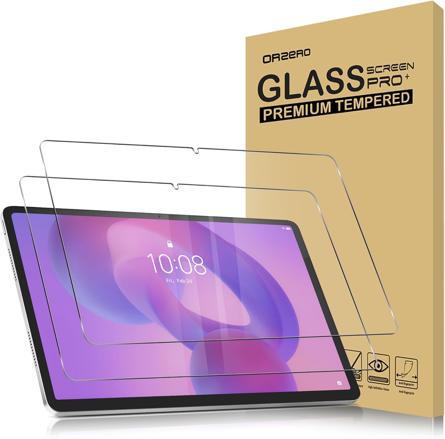 Orzero (Pack de 2) Protector de Pantalla de Vidrio Templado 9H para Lenovo