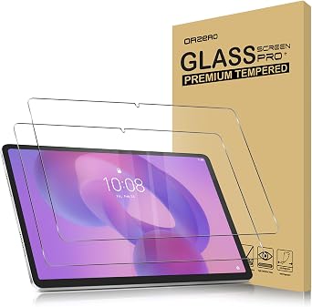Orzero 2 Pack Compatible for Lenovo Idea Tab Plus 12.1" / Lenovo Tab K12 2025 Tempered Glass Screen Protector, Protector De Pantalla 9H High Definition Anti-Scratch Bubble-Free