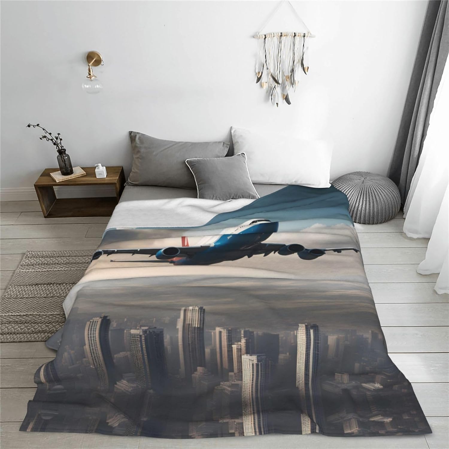 high Altitude Airplane Soft Multi-Purpose Blanket (60 * 50 inches) Super Soft Fleece Blanket for Bed, Sofa, Camping, Cooler or Travel,