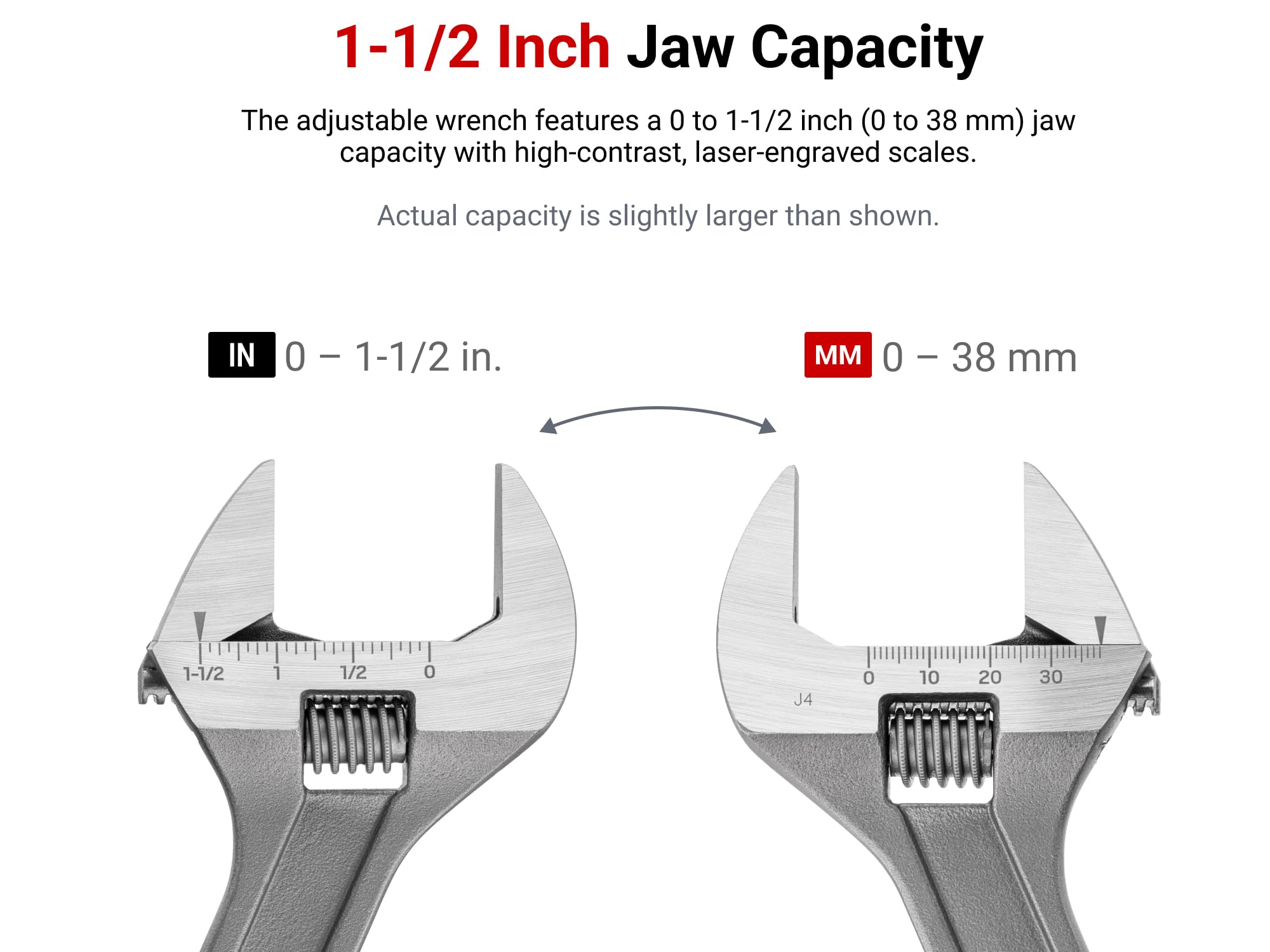 TEKTON Clé à molette de 9 po (capacité de la mâchoire de 3,8 cm) | WSA04222