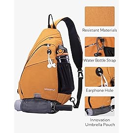WATERFLY Sling Bag Crossbody Backpack: Over Shoulder Daypack Casual Cross Chest Side Pack