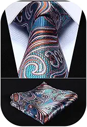 Gravatas masculinas Paisley gravata e bolso quadrado tecido clássico floral masculino gravata gravata gravata festa de casamento
