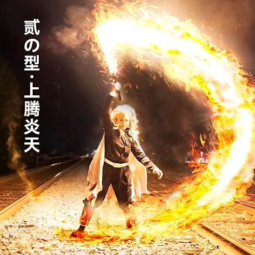 Miniatura 5 de Rengoku - Disfraz de anime para niños, kimono de Halloween, capa de llama roja