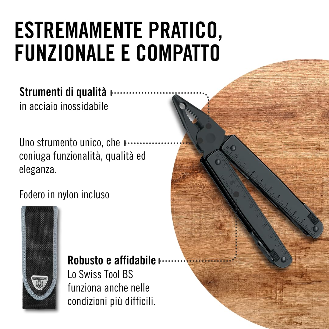 Victorinox, Clip Swiss Tool, Coltellino Svizzero, accessori, Portachiavi, Tascabile, acciaio inossidabile, argento