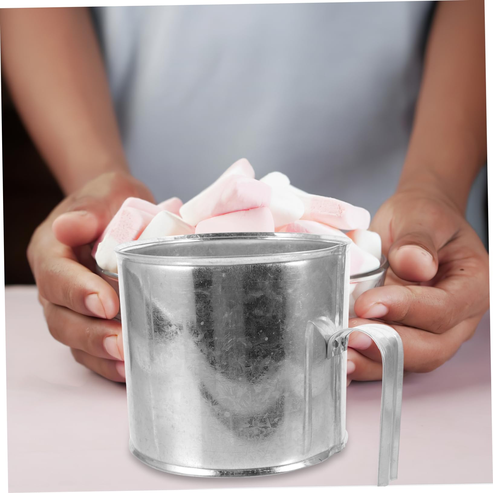 COLLBATH Iron Bucket Cotton Candy Packaging Bag for Dessert Store Cotton Candy Floss Bag Ring