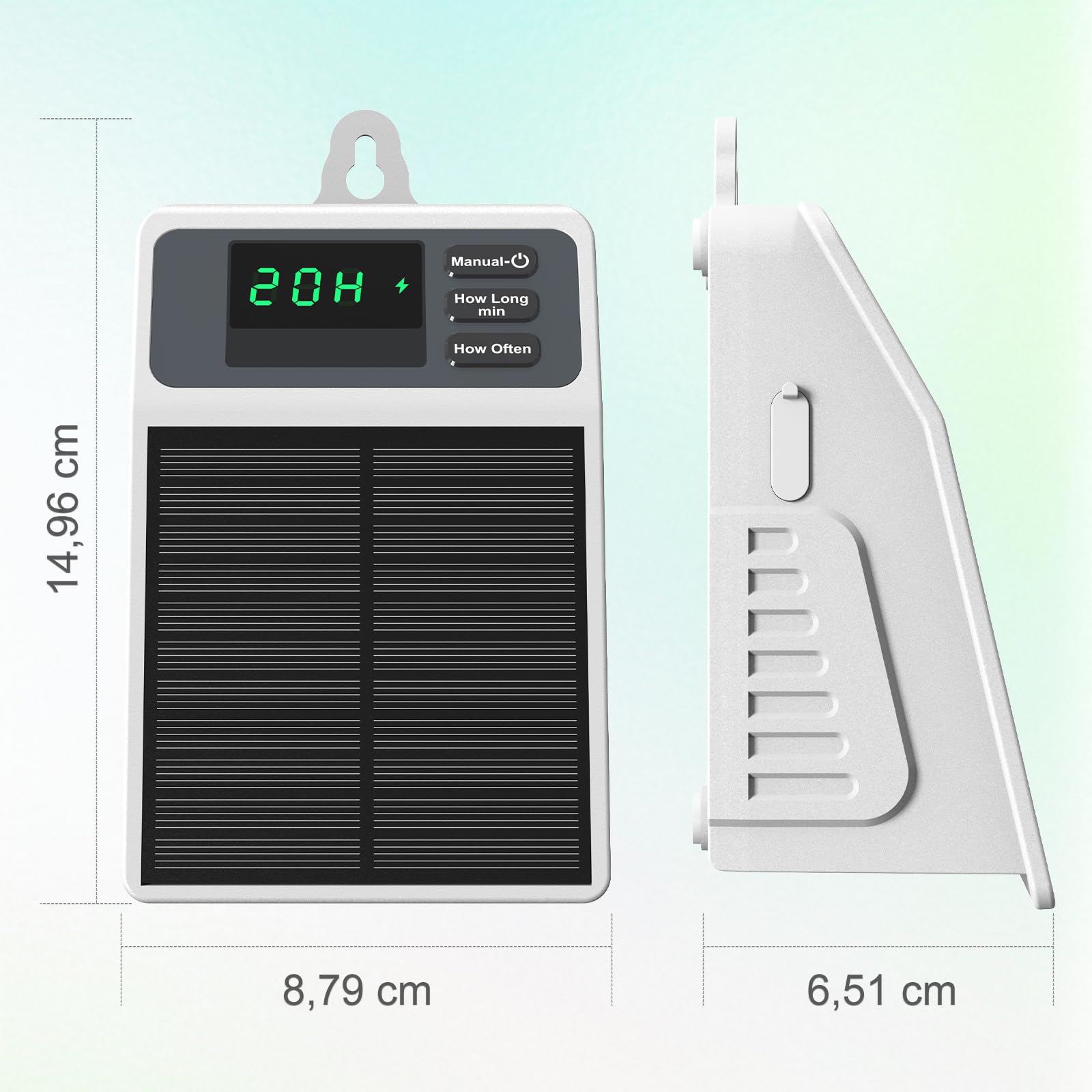 Uzoli SOP17 Sistema de riego solar para jardín con batería de 2200 mAh | Riego por goteo con tubo de 10 m, Riego automático para balcón, bancal elevado, invernadero y plantas en maceta, IPX5