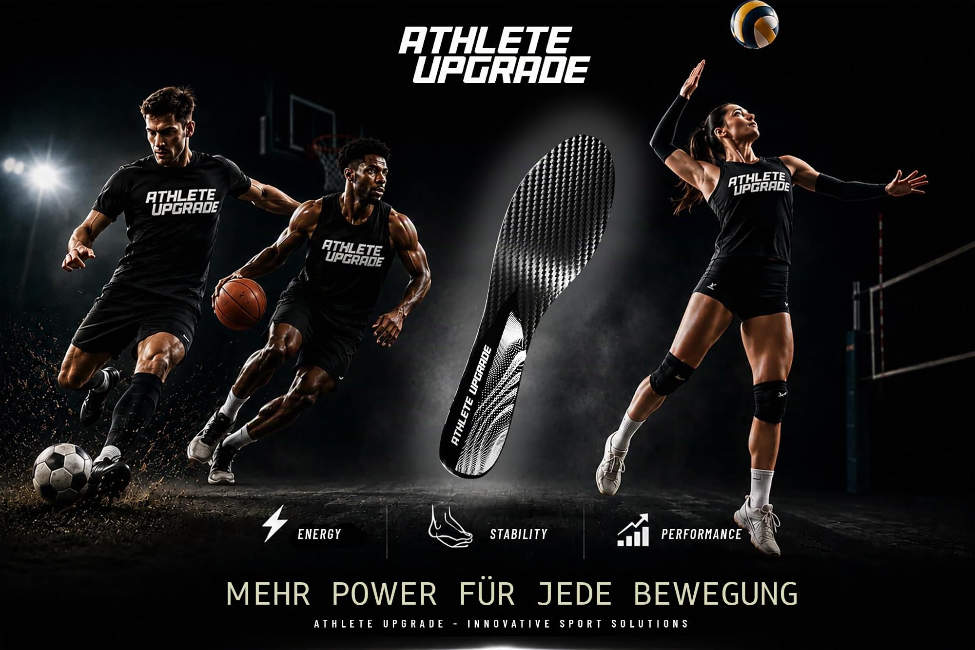 Kohlenstofffaser-Einlegesohlen - Professionell für Sport (Paar) (EU 45 UK 10)