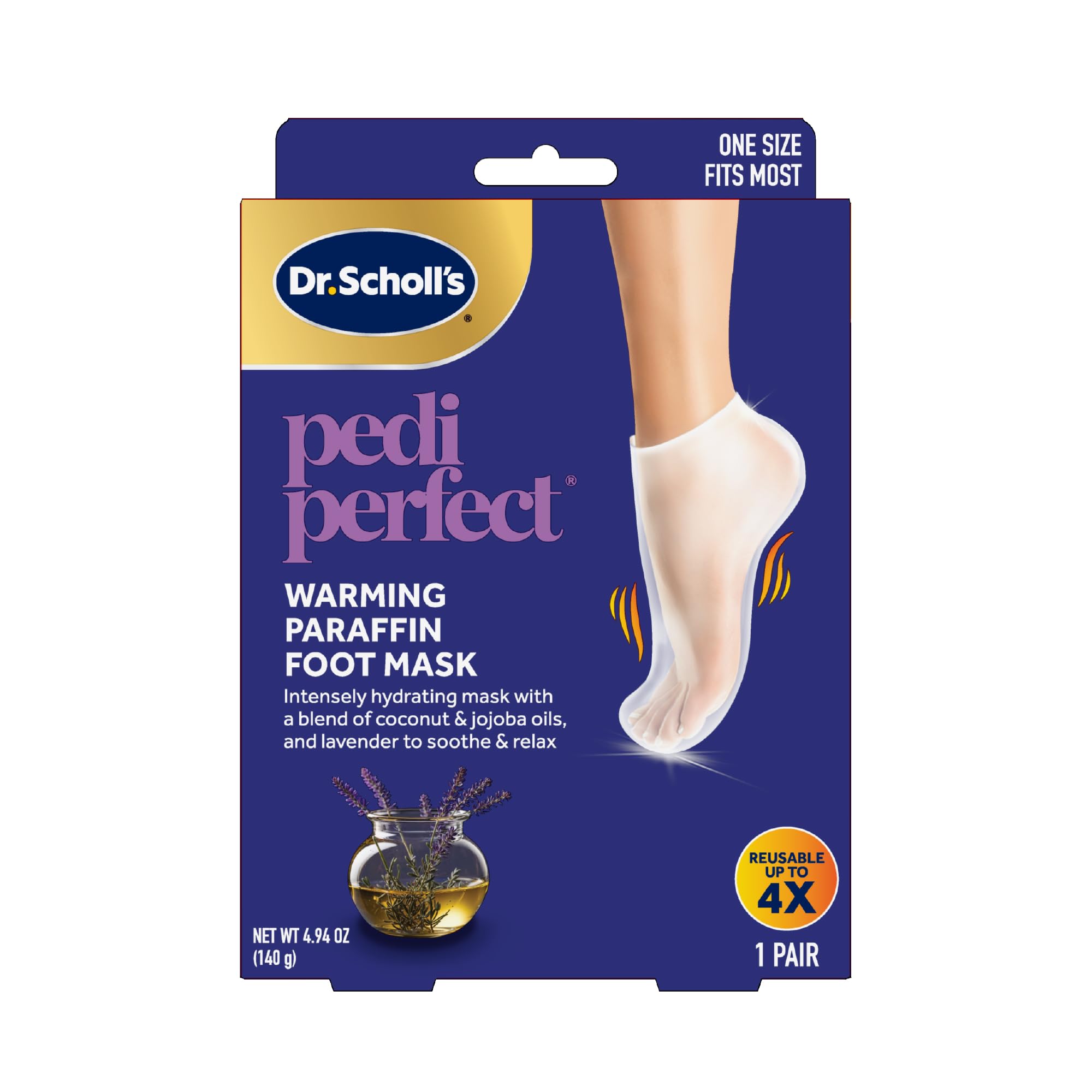 Dr. Scholl's Pedi Perfect Warming Paraffin Wax for Feet, Foot Mask