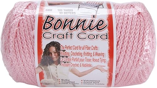 Miniatura 2 de Bonnie - Cordón de macramé para manualidades, 0.236 in x 100 yardas, color rosa
