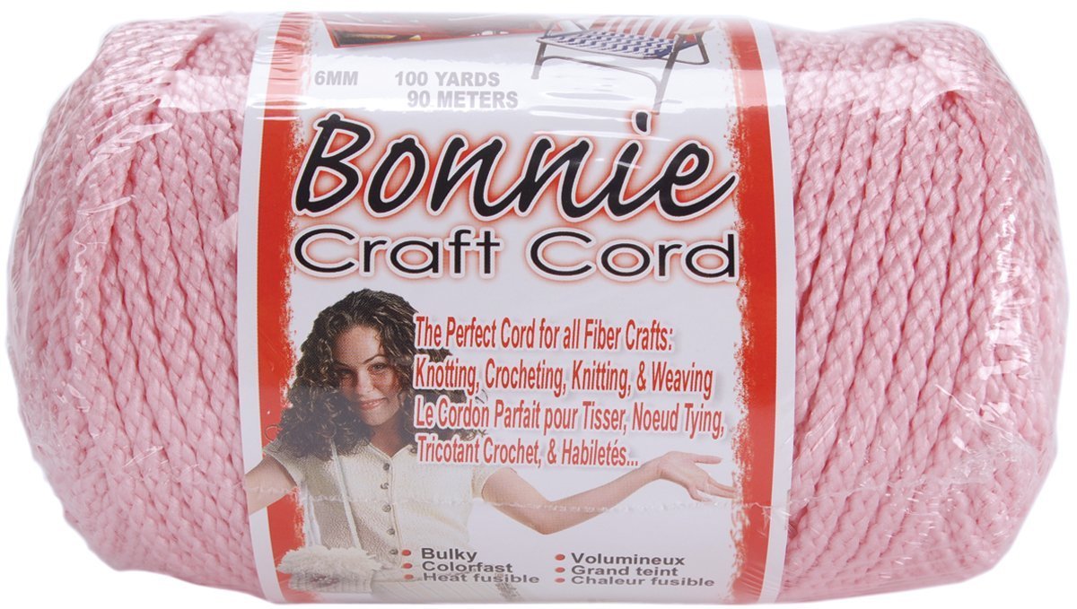 Bonnie Macrame Craft Cord 6mmx100yd-Pink