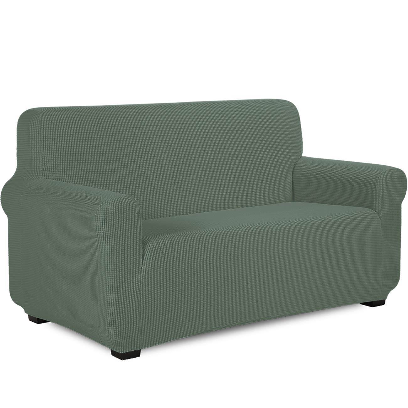 TIANSHU Copridivano 2 Posti Elasticizzato Jacquard Antiscivolo Copertura Poltrona Antimacchia Cani Pet Salvadivano (2 Posti, Verde)