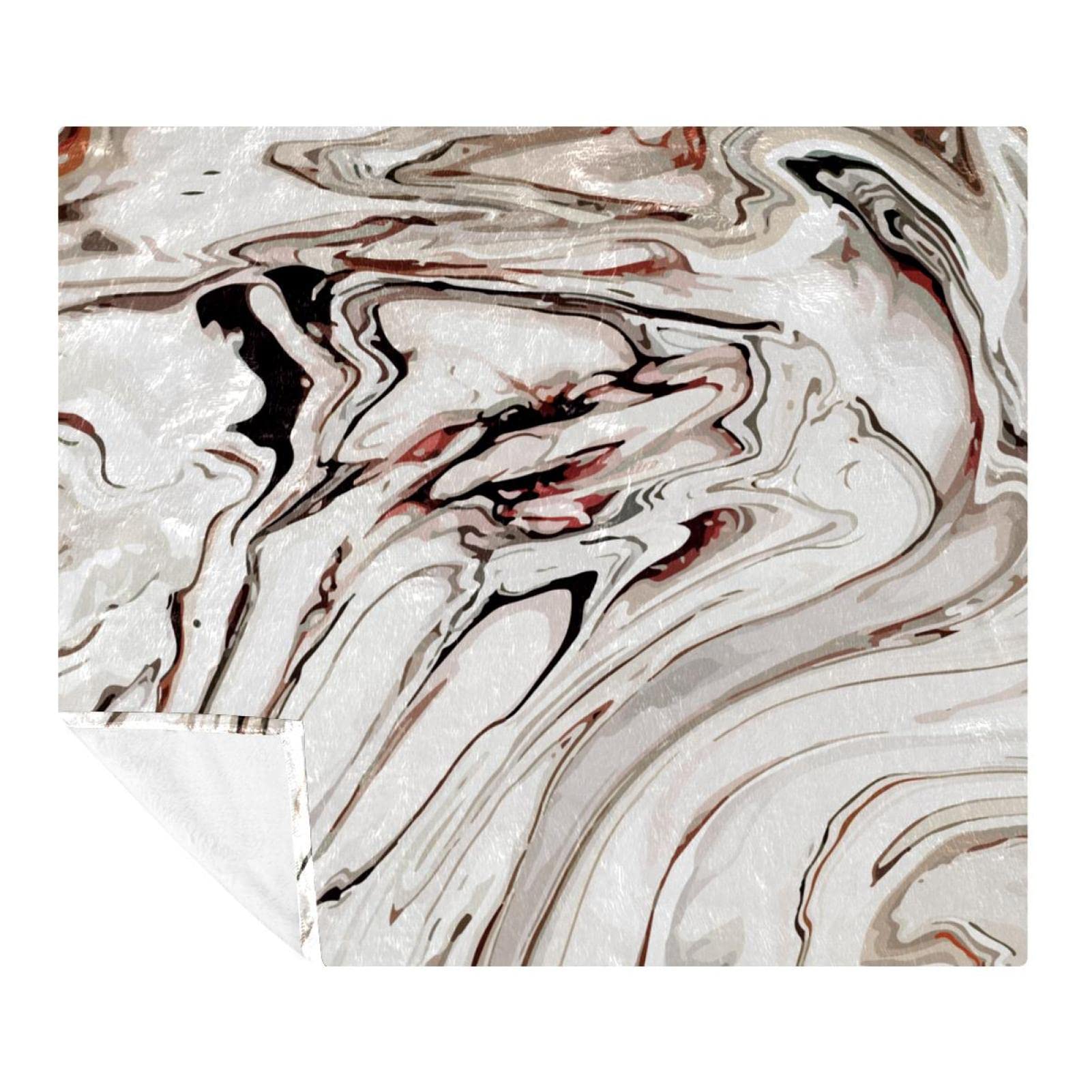 Couverture polaire de literie anti-froid style art abstrait vintage ondulation