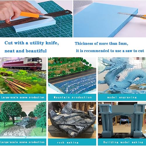 Miniatura 5 de GOONSDS Bloque de espuma artesanal - Bloques de poliestireno de alta densidad para mesa de arena, modelo de material de diseño de paisaje de