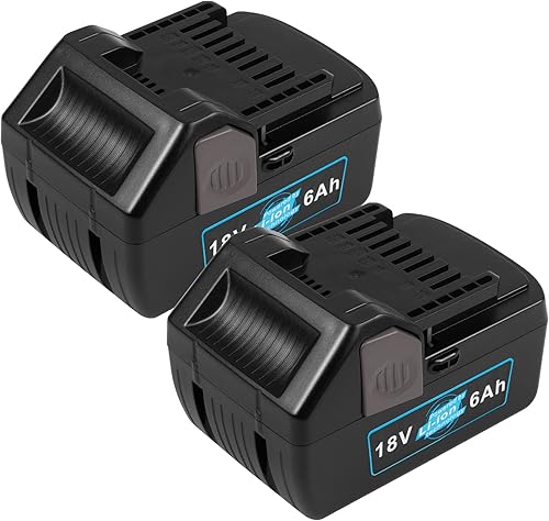 Paquete de 2 baterías mejoradas de 6.0 Ah de alto rendimiento de 18 V para herramientas Hitachi BSL1815X BSL1815S BSL1830 BSL1830C 330139 330557