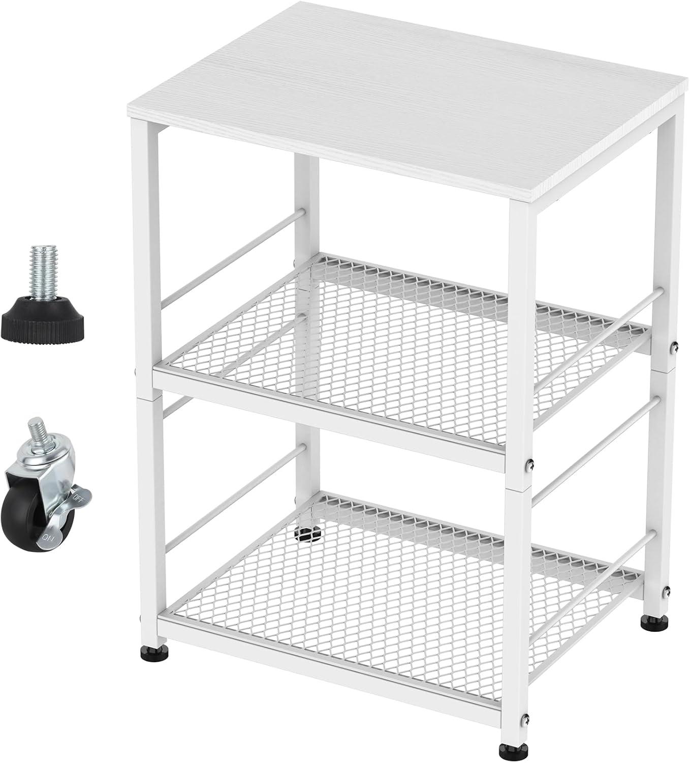 White Side Table Living Room End Table Bedroom Small