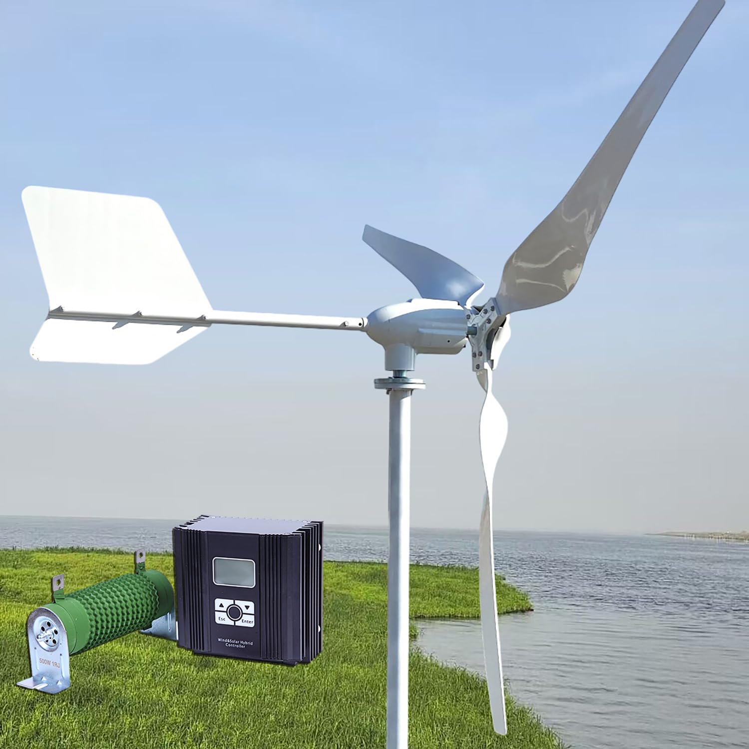 3000W Windkraftanlage 3KW Windgenerator Windkraft Hybrid MPPT Laderegler