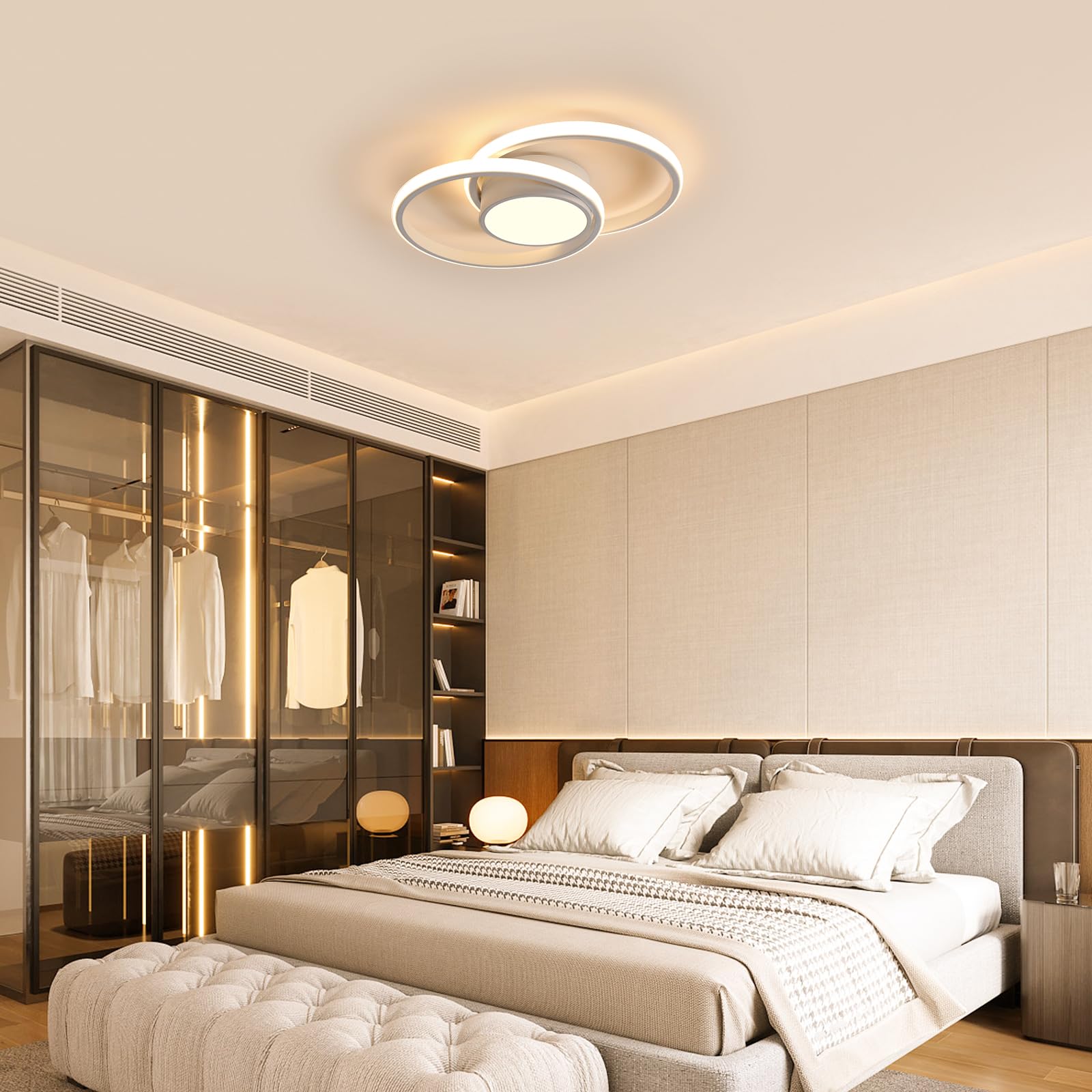 Plafoniera LED Soffitto Dimmerabile 3000K-6500K, 40W 4500LM Lampada da Soffitto Moderna con Telecomando, Lampadario Rotondo LED Bianco in Acrilico per Soggiorno, Camera da Letto, Ufficio