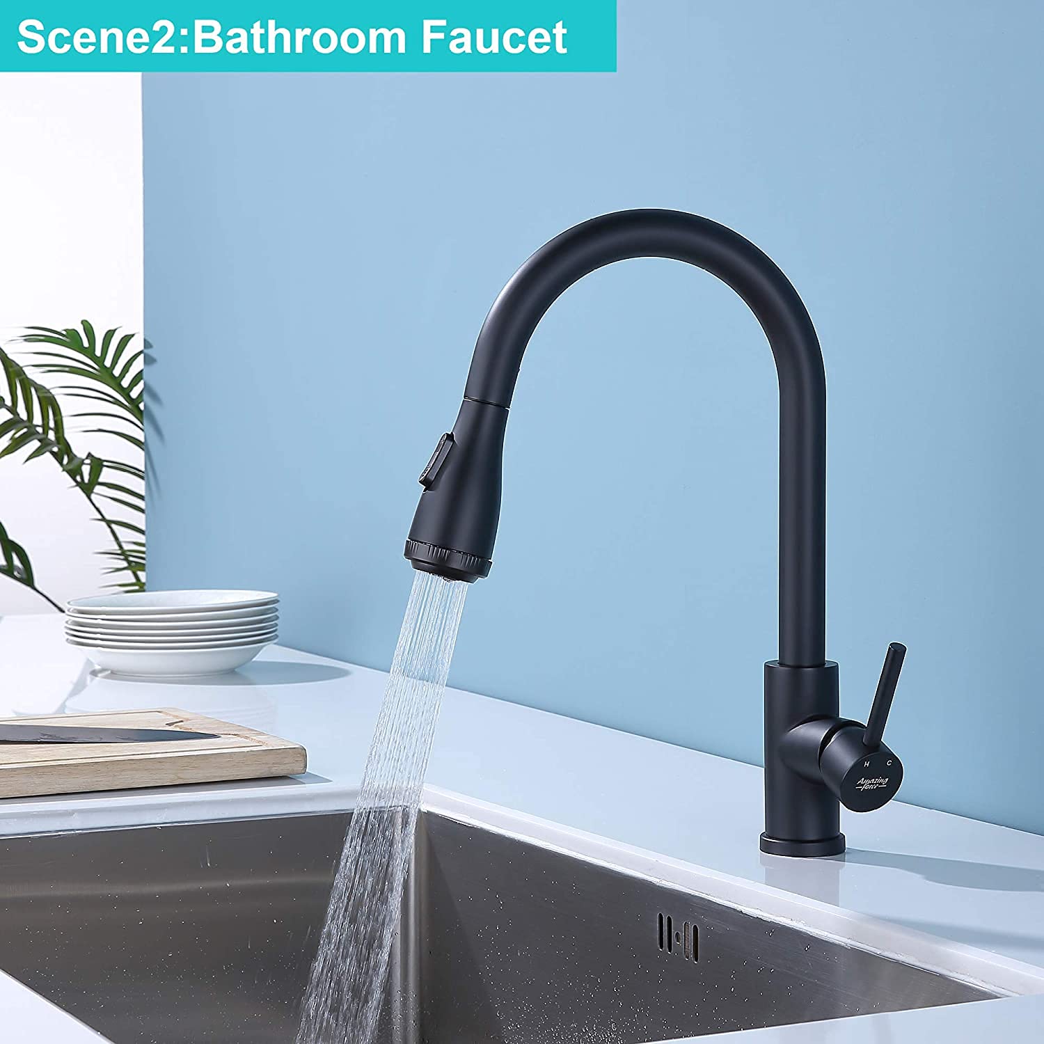 Buy Matte Black Kitchen Mixer TapAMAZING FORCE 4 Modes Kitchen Sink