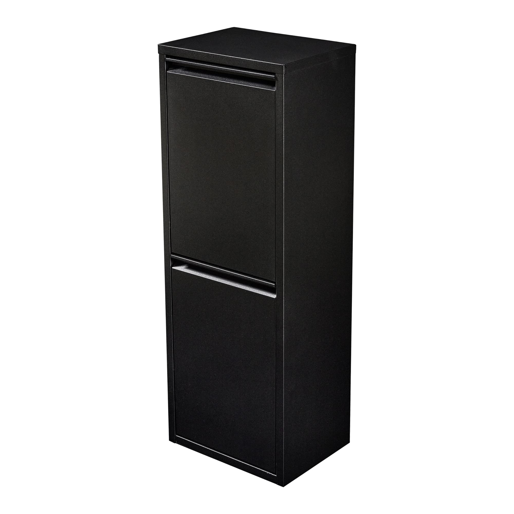 Poubelle de Recyclage Murale 2 Compartiments Inclinables 14L Noir 93 x 33 x 25 cm