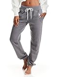 Womens Sweatpants with Pockets&comma; French Terry Womens Joggers or Cuffed Leg Sweats