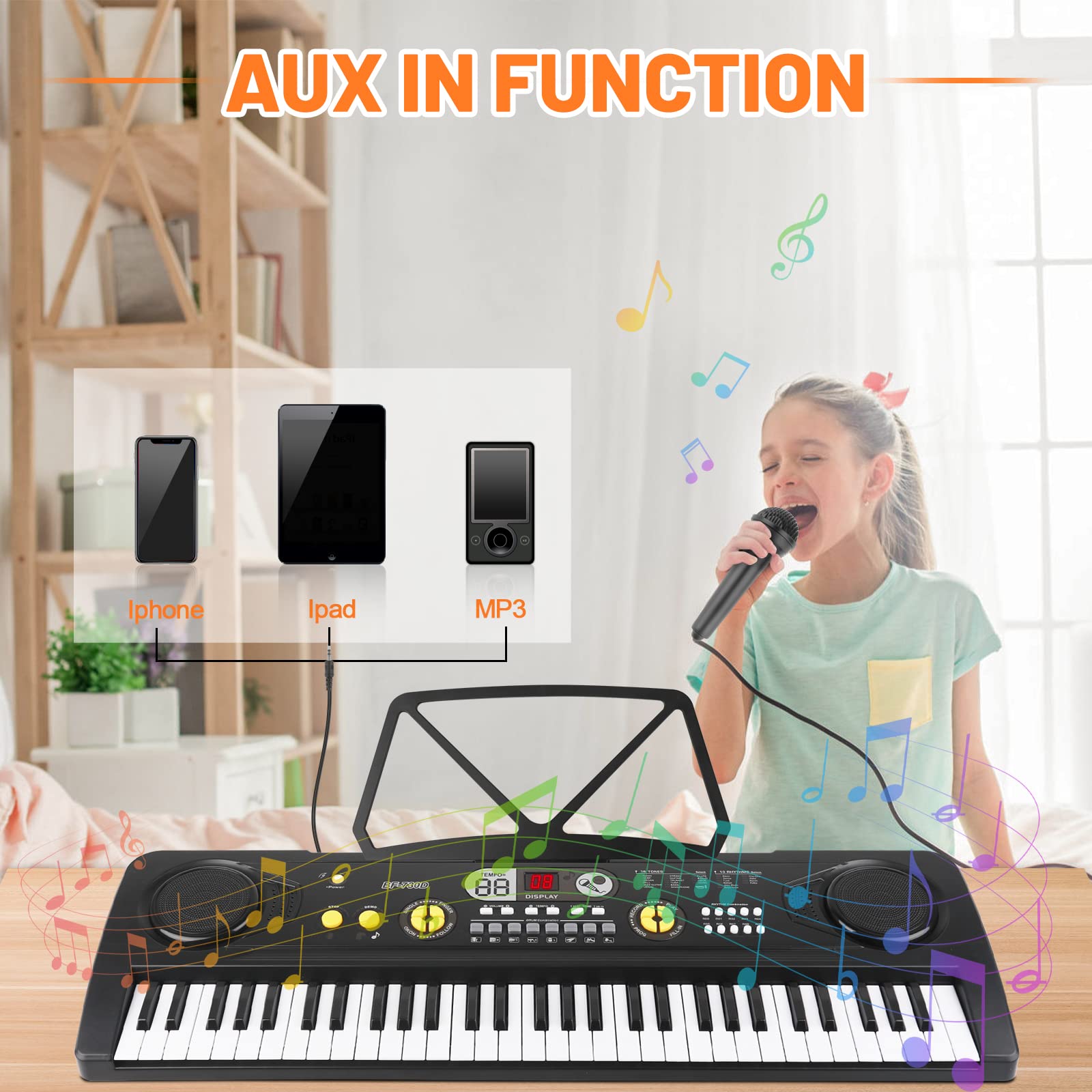 Piano Eléctrico De Juguete Para Niños, 37 Teclas 8 Ritmos Piano Eléctrico De Juguete Para Niños, 37 Teclas 8 Ritmos