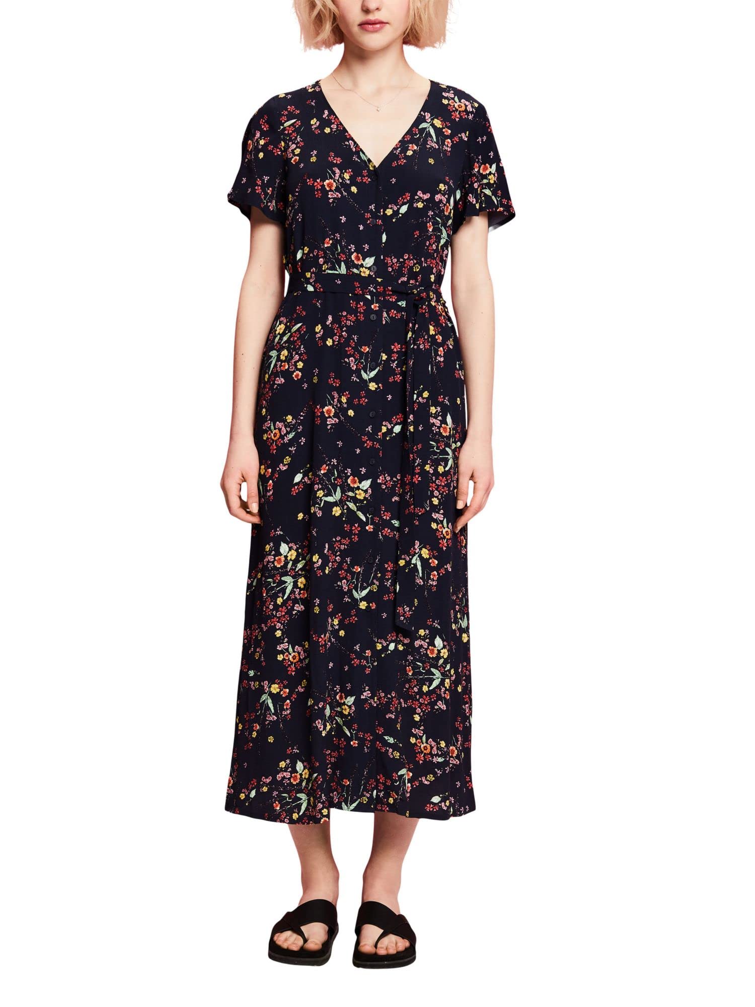 ESPRIT EDC Women's 043CC1E320 Dress, 408/Dark Blue 4, XXS, 408/Dark Blue 4, XXS