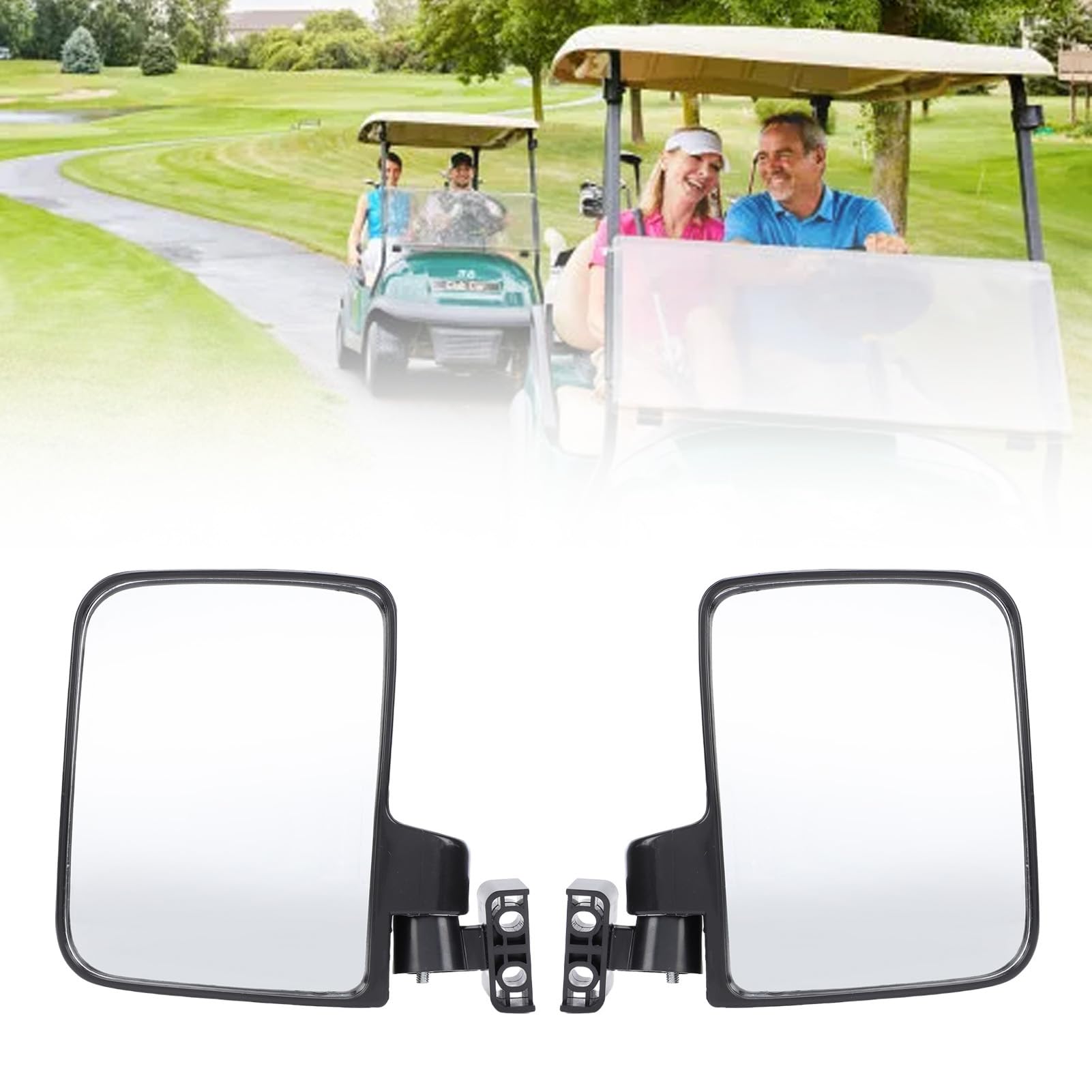 BuyWeek Specchietto Retrovisore Laterale Golf Cart Specchietto, Coppia Universali in Vetro in ABS in PP per Auto Club