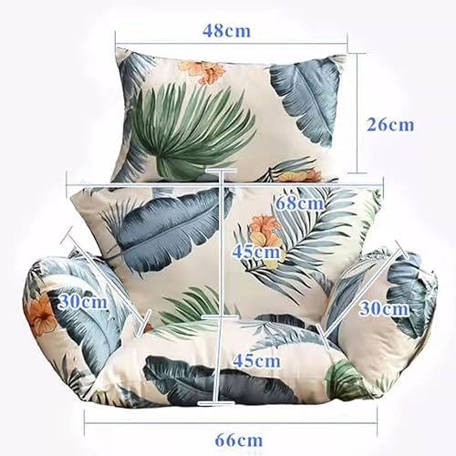 Miniatura 6 de ZTGL Cojines para silla de huevo, cojín para silla de huevo, cojín grueso para interiores y exteriores, para patio, jardín, rojo vino