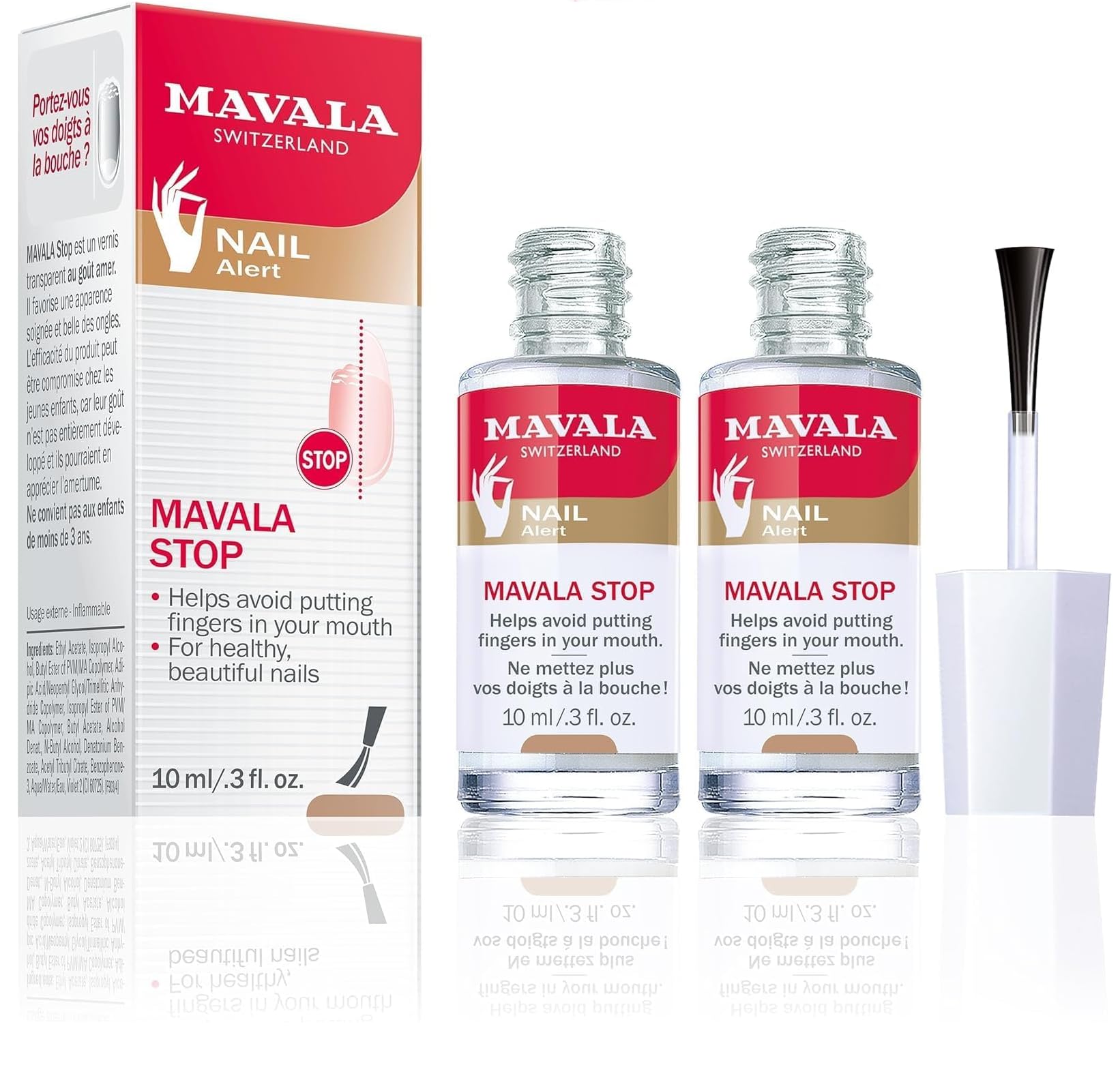 Mavala Stop - Esmalte para no morderse las uñas (2 unidades, 10 ml)